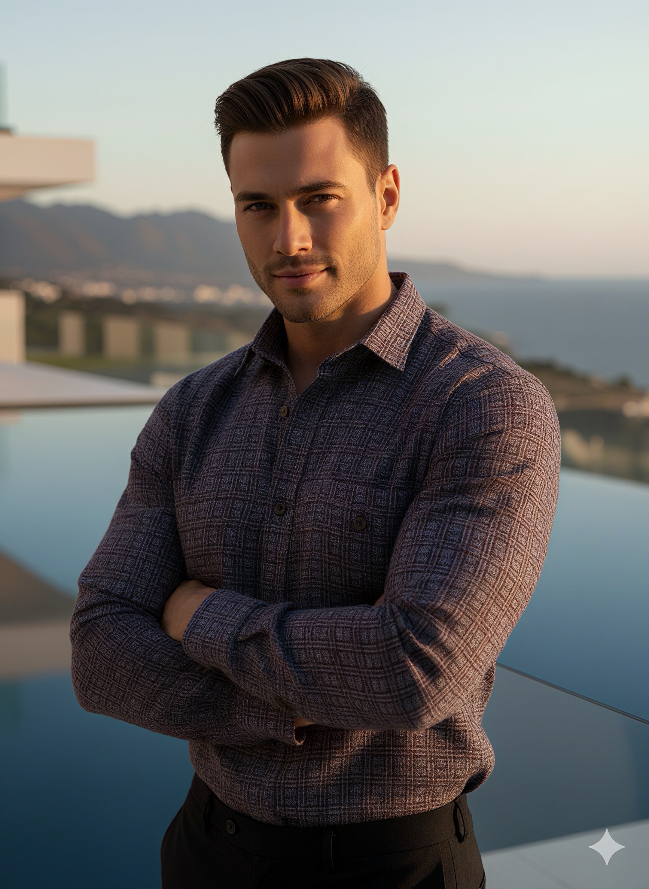 KENTO CLUB Premium Maroon Geometric Printed Men’s Shirt | Cotton Blend Stylish Office & Casual Wear